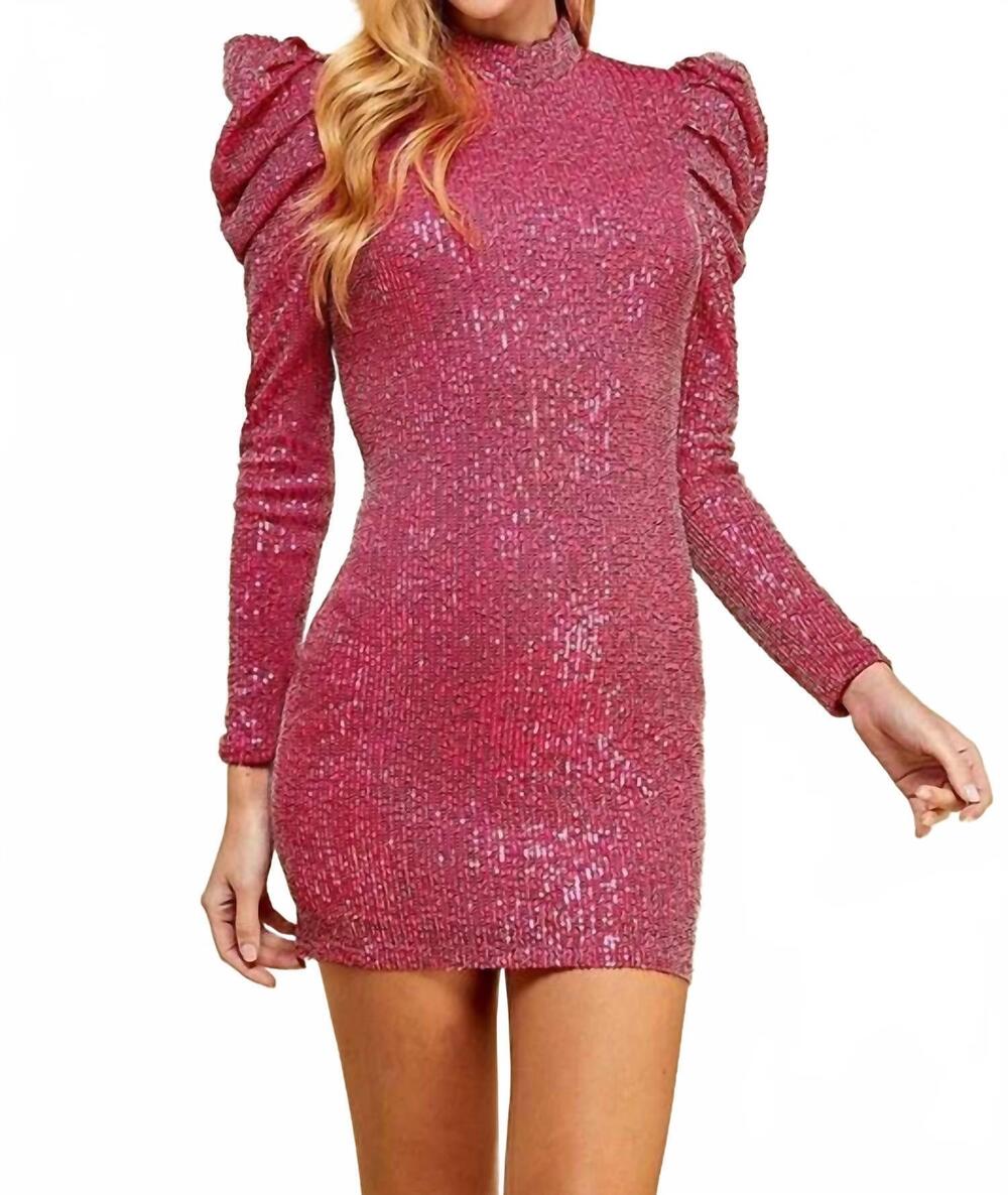 NEW TCEC metallic bodycon dress in magenta